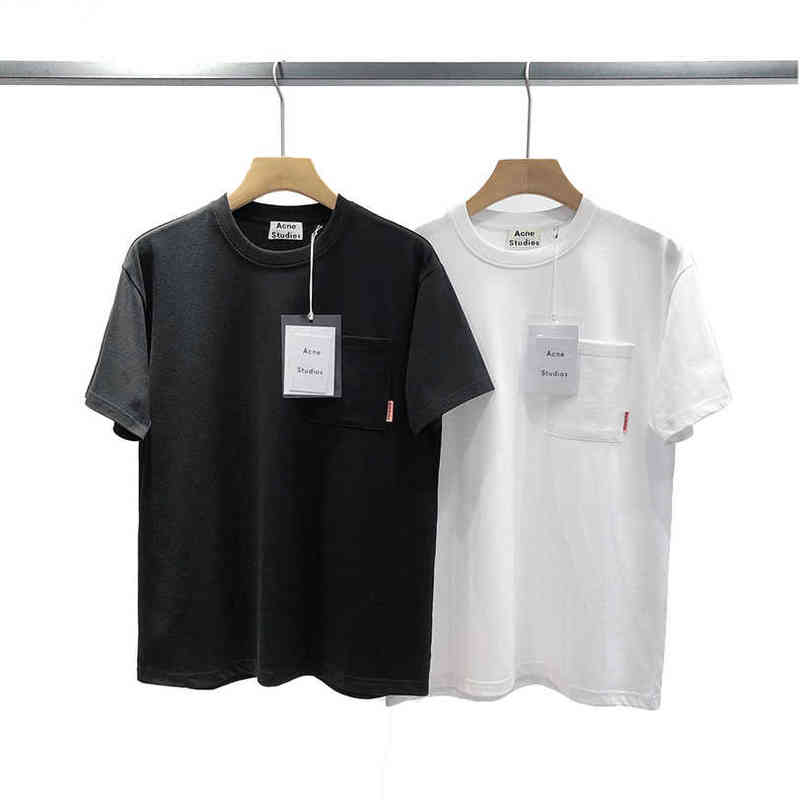 ACNE New Super summer loose casual pocket men's women's T-shirts pure color simple short-sleeved tops for men G220217, Black
ACNE New Super summer loose casual pocket men's women's T-shirts pure color simple short-sleeved tops for men G220217, Black
