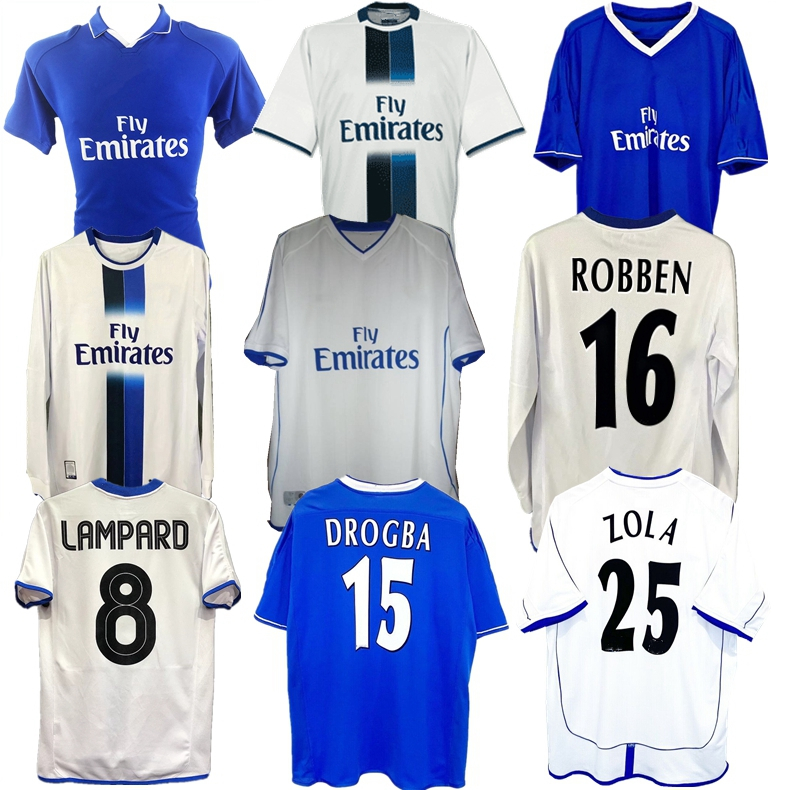 2001 2002 2003 2004 2005 Drogba LAMPARD retro soccer jersey GUDJOHNSEN VERON Mutu Crespo Hasselbaink Zola TERRY ROBBEN cfc classic vintage football shirt