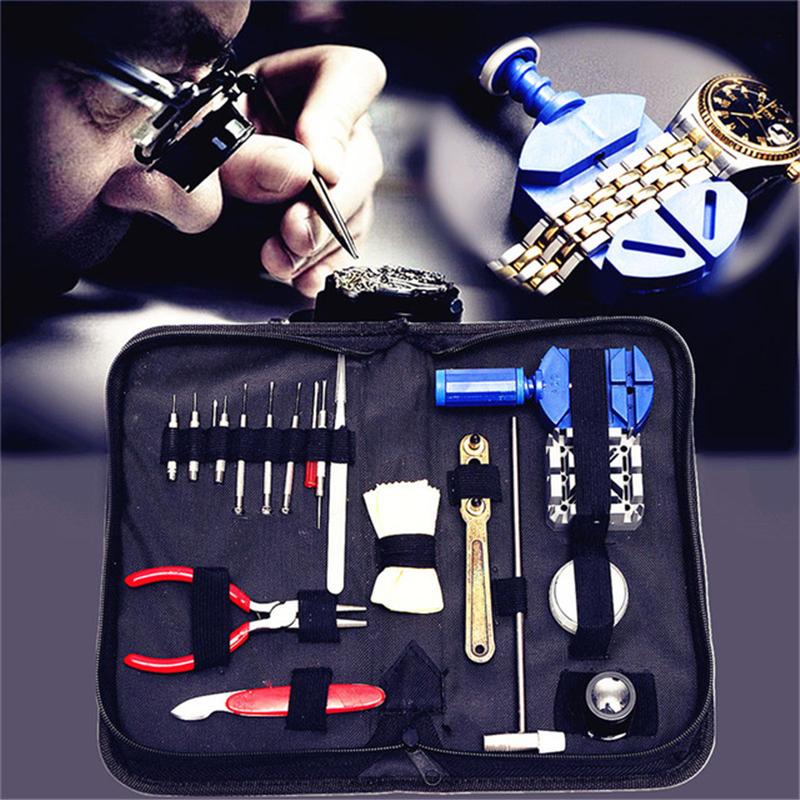 19PCS Professional Watch Repair Tools Kit Case Remover Opener Holder Screwdriver Tweezer Watch Tools Set Accessories