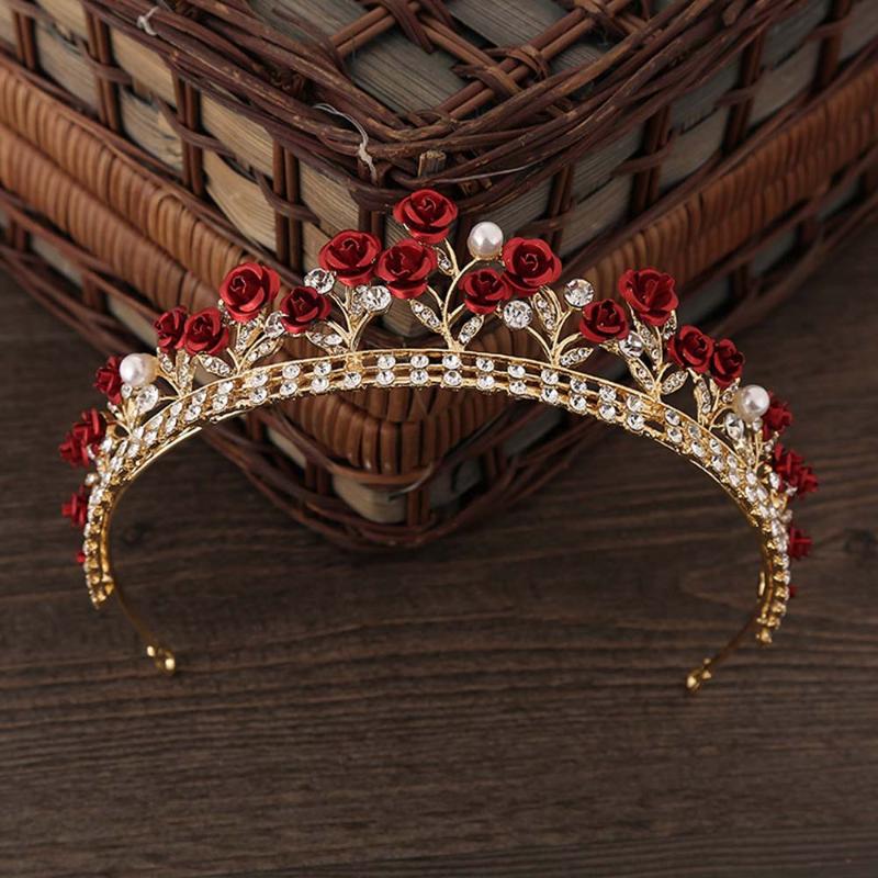 Hair Clips & Barrettes Vintage Headwear Green/Red Rose Crystal Bridal Elegant Hairband Tiara Jewelry Wedding Accessories
Hair Clips & Barrettes Vintage Headwear Green/Red Rose Crystal Bridal Elegant Hairband Tiara Jewelry Wedding Accessories
