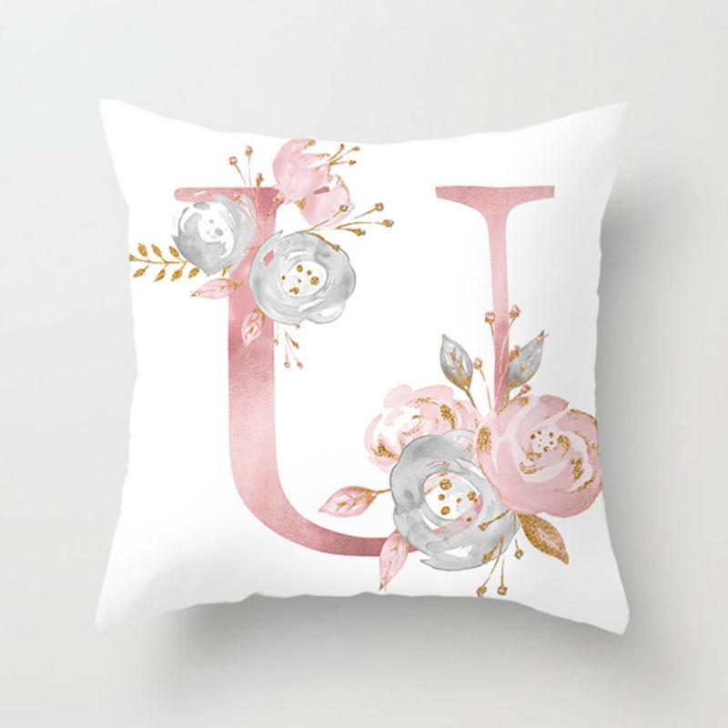 

26 English Alphabet Pattern Cushion Cover Home Fabric Pillow Cover 45*45cm Pillows Covers Cove Textile Pillow Case