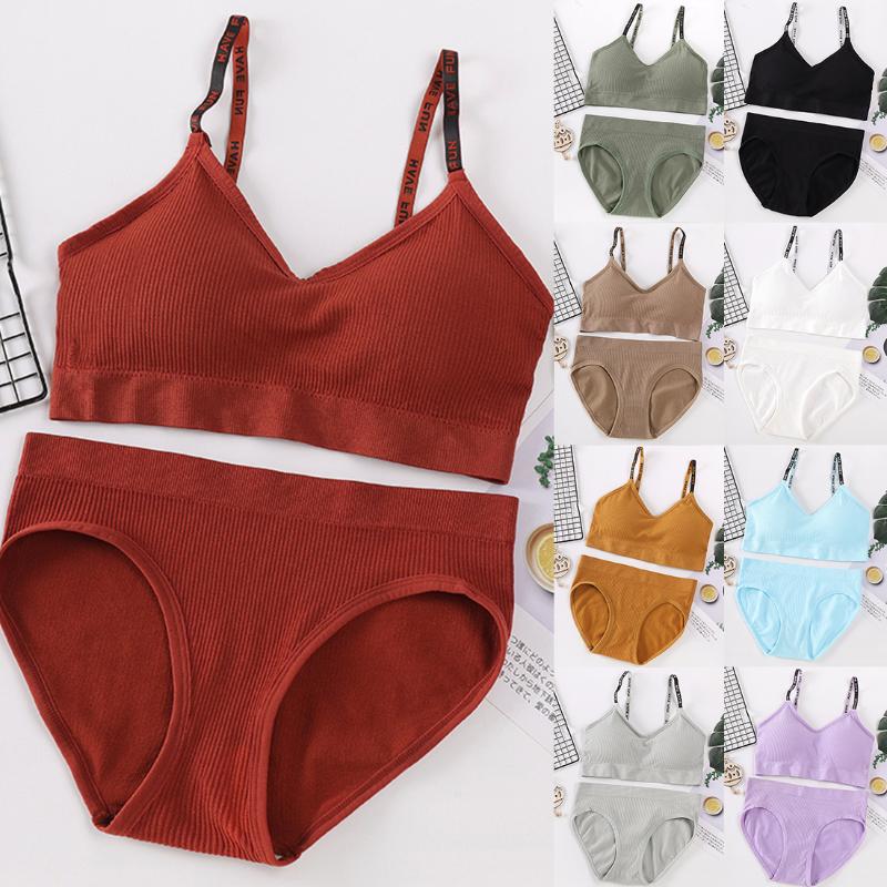 Seamless Women Top Panties Set Solid Cotton Tops Low Waist GString Underwear Set Soft Active Wear Fitness Crop Top Lingerie, Black
Seamless Women Top Panties Set Solid Cotton Tops Low Waist GString Underwear Set Soft Active Wear Fitness Crop Top Lingerie, Black