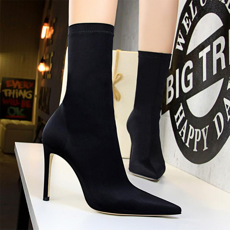 High heels elastic boots ladies sexy pointed super high heel solid color comfortable elastic shoes short boots women shoes FD-38, Apricot
High heels elastic boots ladies sexy pointed super high heel solid color comfortable elastic shoes short boots women shoes FD-38, Apricot