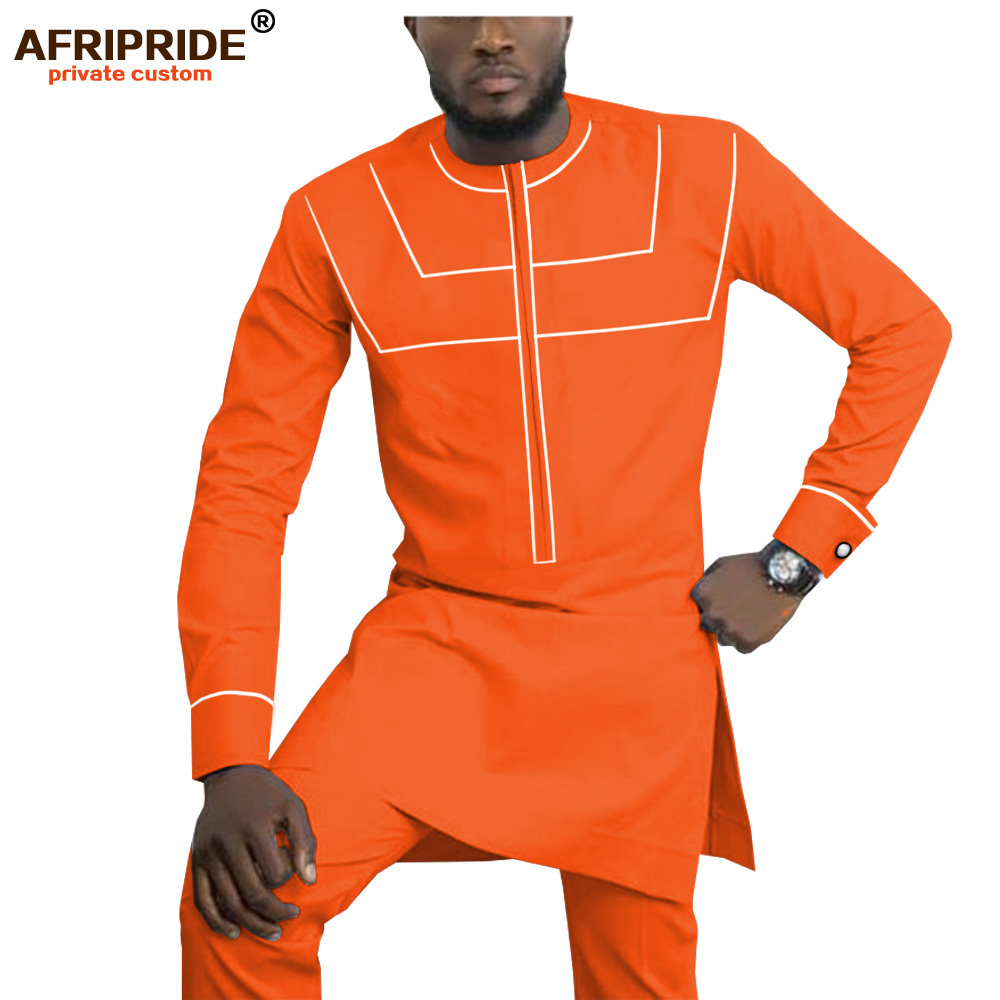 African Clothing for Men Dashiki Mens Outfits Shirts+ Ankara Pants Set Tracksuit Men Tribal Attire AFRIPRIDE A1916055 201118