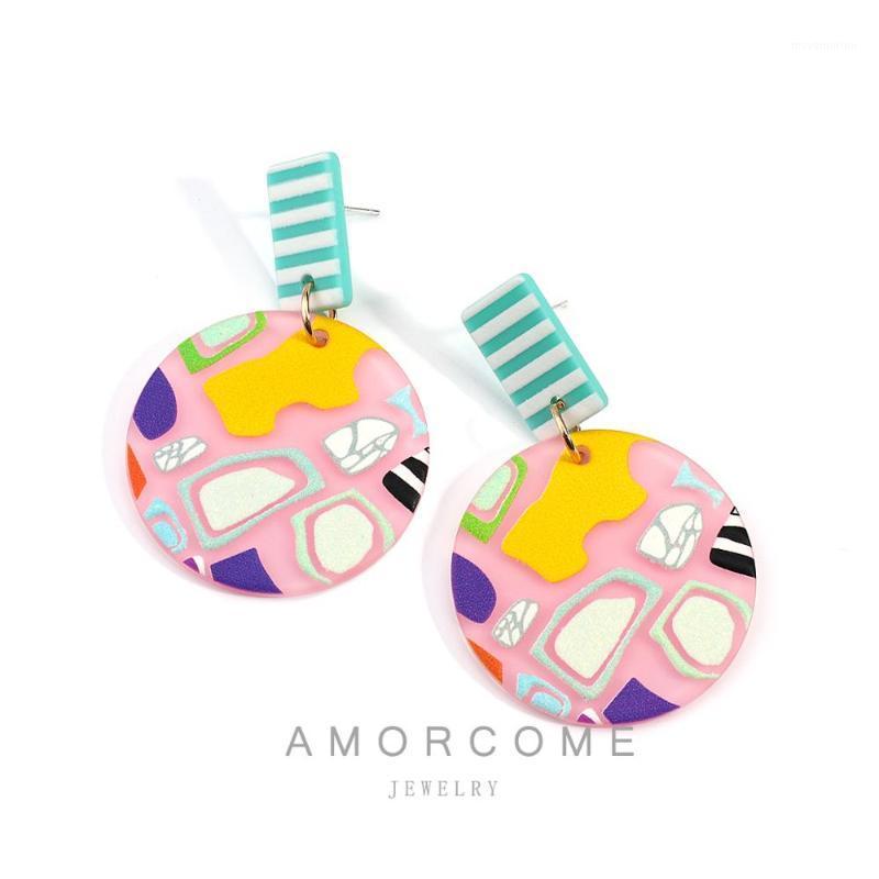 AMORCOME Bohemian 3D Effect Acrylic Earrings Colorful Printed Round Pendant Square Hook Stud Earrings for Women Girls Jewelry1
AMORCOME Bohemian 3D Effect Acrylic Earrings Colorful Printed Round Pendant Square Hook Stud Earrings for Women Girls Jewelry1