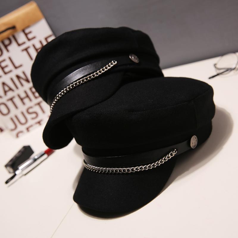 Berets Autumn Winter Chain Wool Cap For Women Flat Army Salior Hat Black Ladies Travel Painters, White
Berets Autumn Winter Chain Wool Cap For Women Flat Army Salior Hat Black Ladies Travel Painters, White
