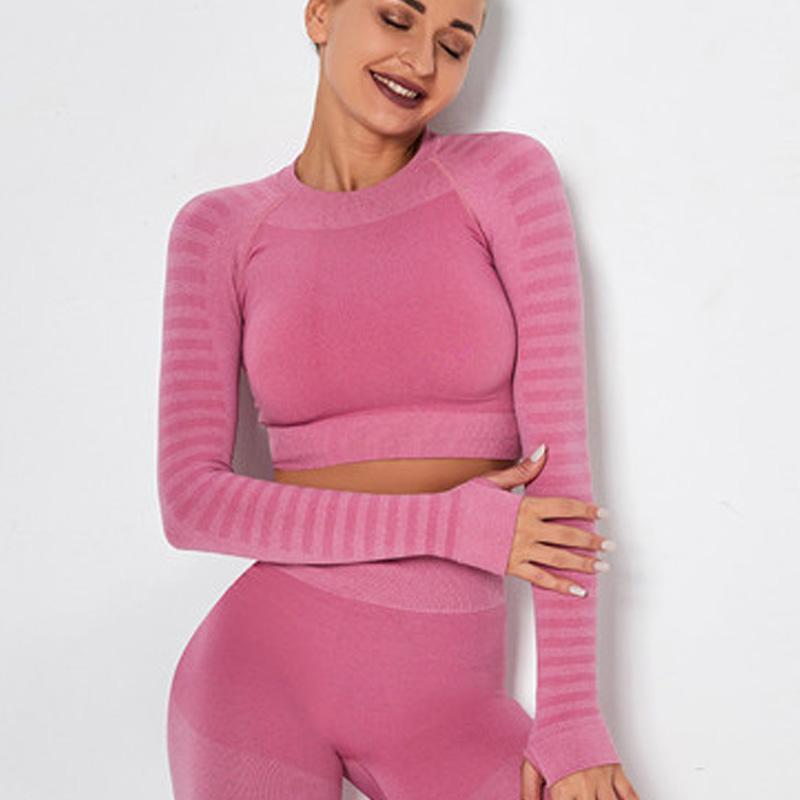 Women Seamless knitted Stripe Sports Yoga Tops moisture wicking high elastic slim long-sleeved Running Fitness Training clothing1, Purple
Women Seamless knitted Stripe Sports Yoga Tops moisture wicking high elastic slim long-sleeved Running Fitness Training clothing1, Purple