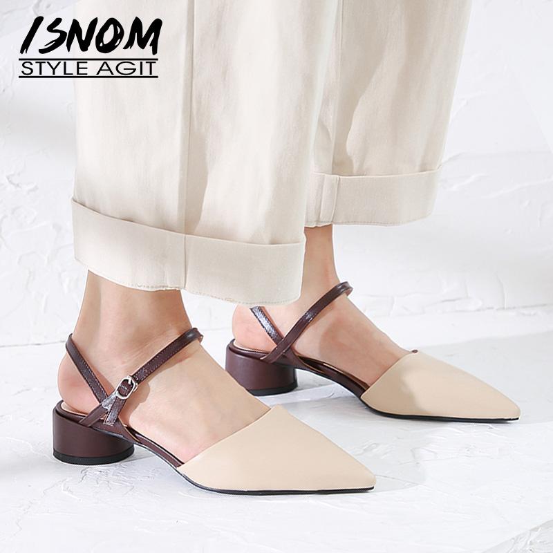 ISNOM Round Heels Sandals Women Cow Leather Summer Sandals Stitching Pointed Toe Shoes Female Office Concise Shoes Ladies 2020, Black
ISNOM Round Heels Sandals Women Cow Leather Summer Sandals Stitching Pointed Toe Shoes Female Office Concise Shoes Ladies 2020, Black