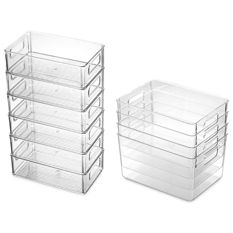 10 Pcs Refrigerator Organizer Bins Stackable with Cutout Handles, 6 Pcs 25.7 X 15 X 7.5cm & 4 28.5 20 15.3cm
10 Pcs Refrigerator Organizer Bins Stackable with Cutout Handles, 6 Pcs 25.7 X 15 X 7.5cm & 4 28.5 20 15.3cm