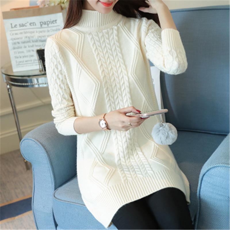 Women's Sweaters 2022 Women Winter Turtleneck Long-sleeved Jumpers Warm Cashmere Knitted Pullovers Korean Long Dress 3XL PZ1236, White;black
Women's Sweaters 2022 Women Winter Turtleneck Long-sleeved Jumpers Warm Cashmere Knitted Pullovers Korean Long Dress 3XL PZ1236, White;black