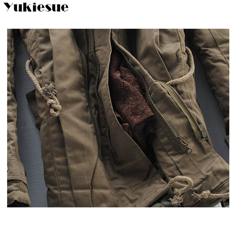 New Men Padded Parka Cotton Coat Winter Hooded Jacket Mens Fashion large size Coat Thick Warm Parkas Black army green 6XL 201026