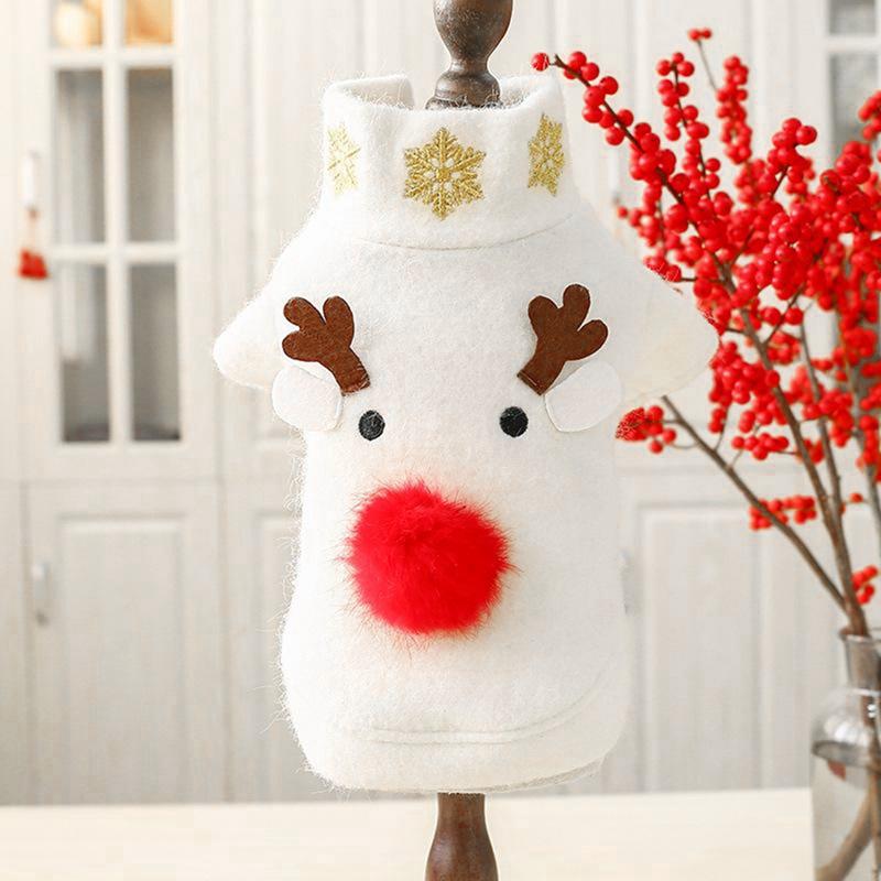 Christmas Elk Big Nose Pattern White Pet Clothes Elegant New Year Winter Dog Coat for Small Dog Chihuahua Cat Clothes
Christmas Elk Big Nose Pattern White Pet Clothes Elegant New Year Winter Dog Coat for Small Dog Chihuahua Cat Clothes