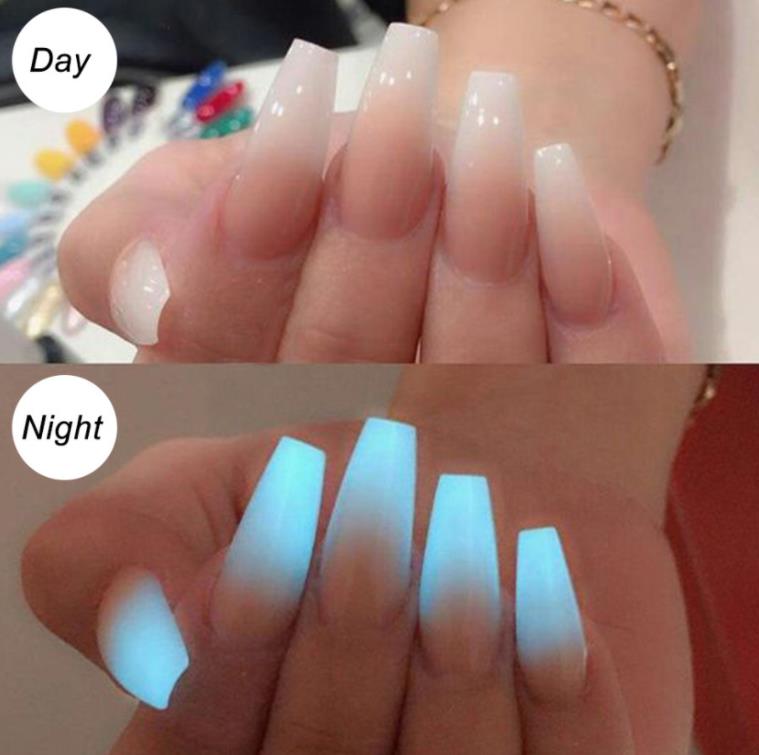 Nail Glitter Art & Salon Health Beauty 1 Box Fluorescent Bk Glow In The Dark Powder Colorf Polish Chrome Dust Pigment Drop Delivery Pa0