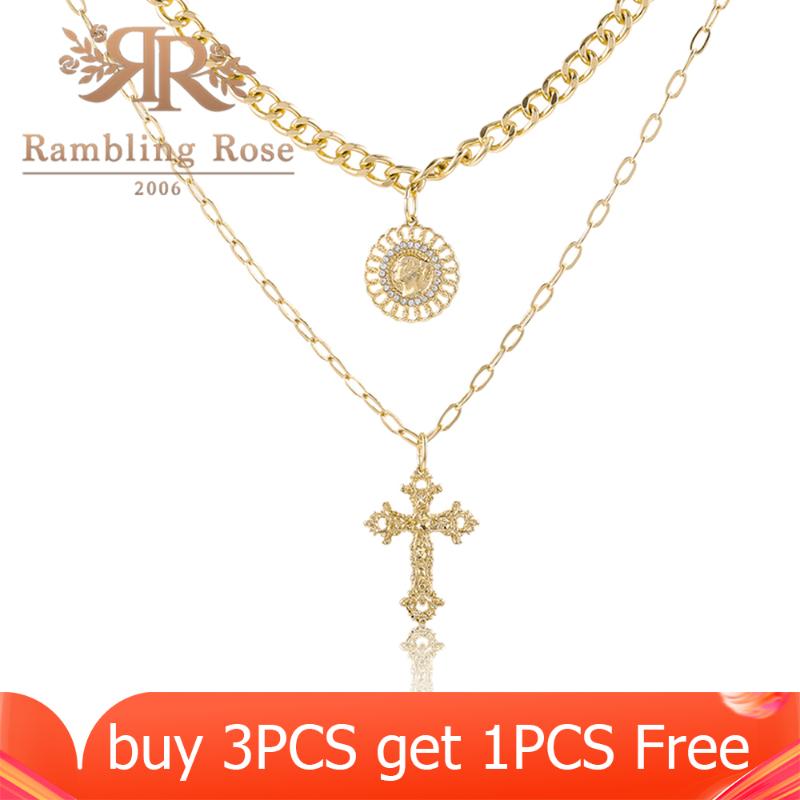 New Trend Multi-layer Necklace Women Fashion Cross Coin With Crystal Pendant Choker Chain Collar Charm Necklace Jewelry Gift
New Trend Multi-layer Necklace Women Fashion Cross Coin With Crystal Pendant Choker Chain Collar Charm Necklace Jewelry Gift