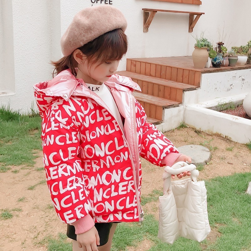 Winter children's cotton padded jacket suit new boys and girls bright face thickening double face cotton padded children's down 201102