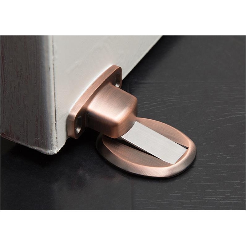 Door Holder No Need to Drill Magnetic Zinc Alloy 304 Stainless Steel Double-Sided Adhesive Invisible Brushed Stopper Bronze 201013