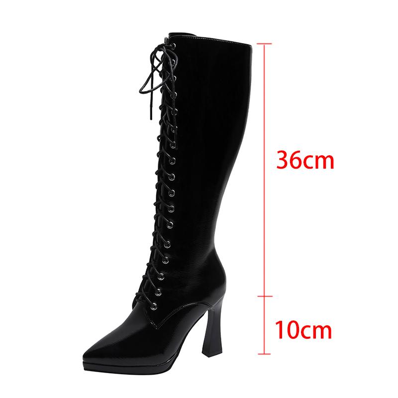 Nice Women Patent Leather Knee High Boots Sexy Pointed Toe Super High Heels Long Boots Woman Winter Warm Lace Up Botas, Beige
Nice Women Patent Leather Knee High Boots Sexy Pointed Toe Super High Heels Long Boots Woman Winter Warm Lace Up Botas, Beige
