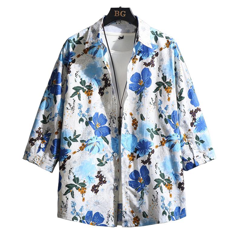 Fashion Shirts Men Loose Button Shirts Mens Flowers Pattern Printed Thin Casual Short Sleeve Tops Male Clothing Plus Size, Black
Fashion Shirts Men Loose Button Shirts Mens Flowers Pattern Printed Thin Casual Short Sleeve Tops Male Clothing Plus Size, Black