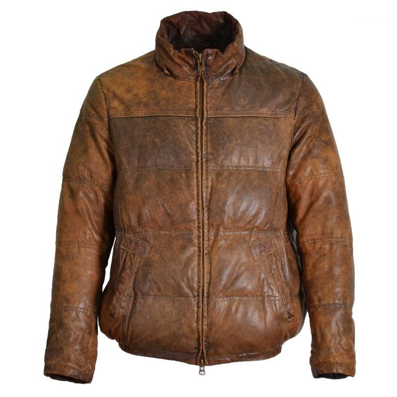 Russia winter leather jacket men vintage Italy sheepskin genuine leather down coat men's stand collar do old down jacket brown1, Brown
Russia winter leather jacket men vintage Italy sheepskin genuine leather down coat men's stand collar do old down jacket brown1, Brown