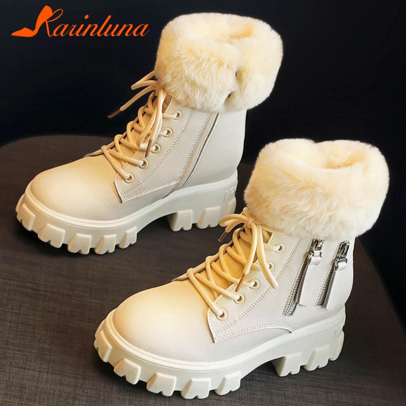 KARIN Brand New Female Warm Fur Fashion Boots Platform Chunky Heels Thick Plush Women Boots Winter Ankle Women Shoes, Beige
KARIN Brand New Female Warm Fur Fashion Boots Platform Chunky Heels Thick Plush Women Boots Winter Ankle Women Shoes, Beige