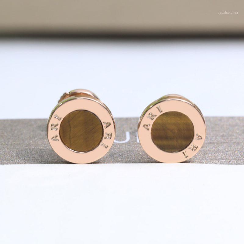 Stud Luxury Jewelry1:1 High Quality LOGO Roman Rose Gold Color Round Tiger Eye Stone Earrings Fashion Brand BVL Jewelry Women, Golden;silver
Stud Luxury Jewelry1:1 High Quality LOGO Roman Rose Gold Color Round Tiger Eye Stone Earrings Fashion Brand BVL Jewelry Women, Golden;silver