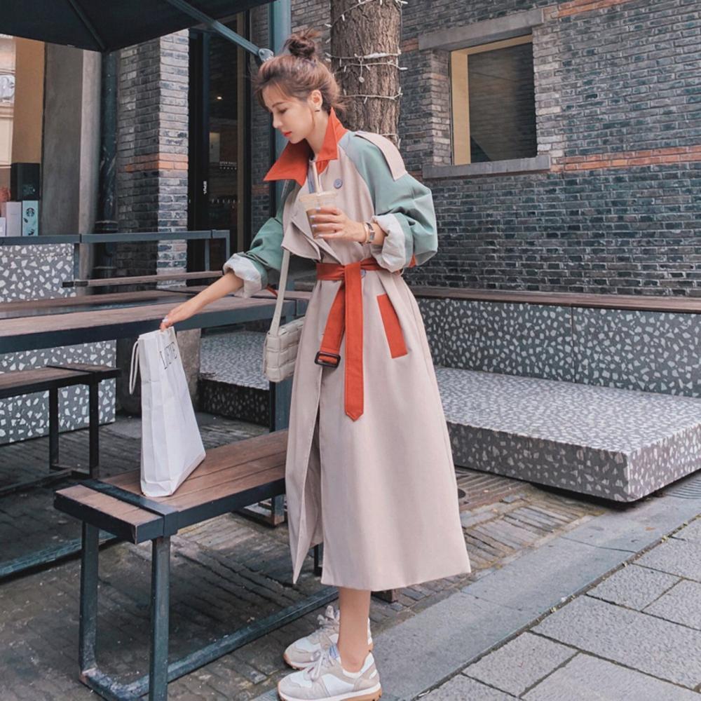 2021 New Elegant Long Trench Coat Women Spring Fall Thin Plus Size Overcoat Female Korean Loose Color Matching Windbreaker with Belt Y568 3t, Short khaki
2021 New Elegant Long Trench Coat Women Spring Fall Thin Plus Size Overcoat Female Korean Loose Color Matching Windbreaker with Belt Y568 3t, Short khaki