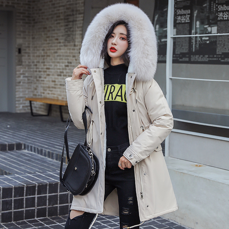 Winter Parkas winter women's Parkas coats hooded fur collar thick section warm winter Jackets snow coat jacket 201017