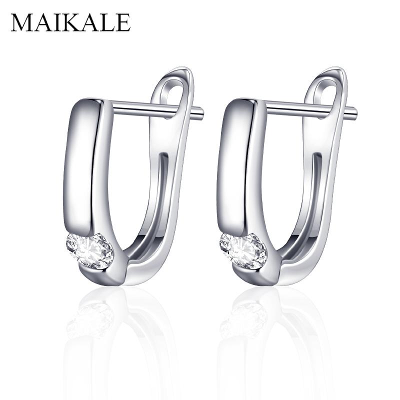 MAIKALE Classic U-shape Stud Earrings for Women Jewelry Cubic Zirconia Silver Color Plated Temperament Korean Earrings Gifts
MAIKALE Classic U-shape Stud Earrings for Women Jewelry Cubic Zirconia Silver Color Plated Temperament Korean Earrings Gifts