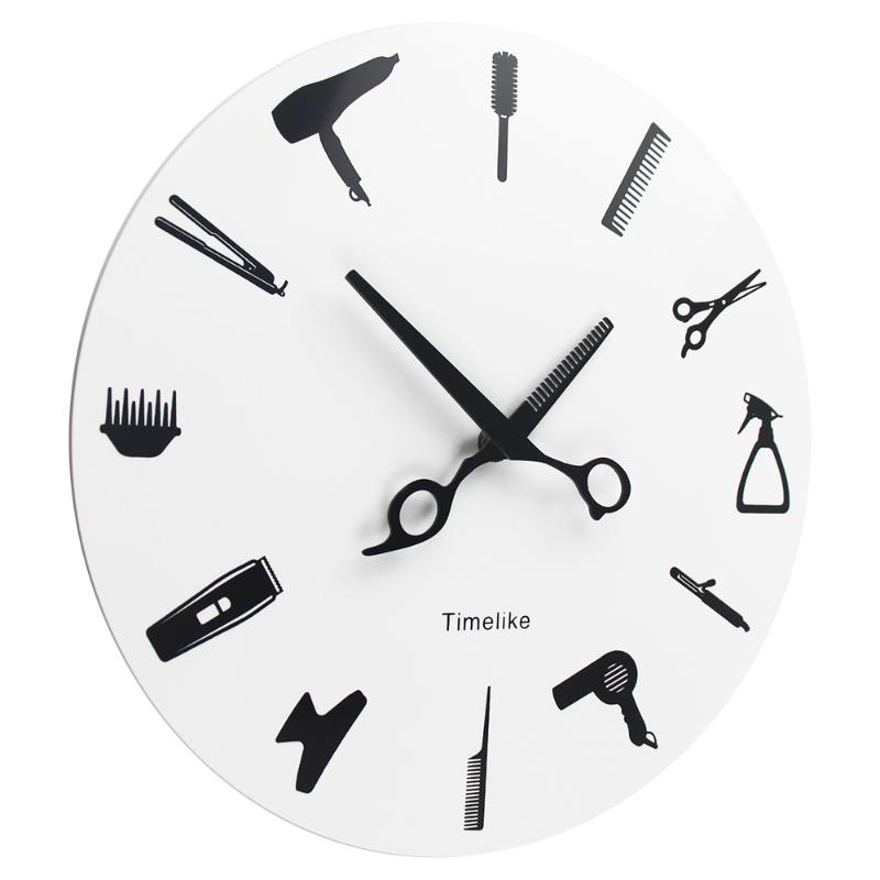Barber Wall Clock Barber Equiment Tools Wall Clock Modern Design Shop Business Sign Watch Beauty Hair Salon