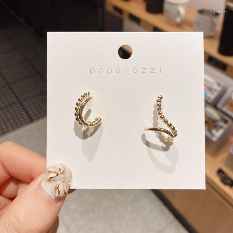 Korean Trendy Simple Asymmetry Metal Stud Earrings For Women Temperament Wedding Engagement Fashion Jewelry Gifts1