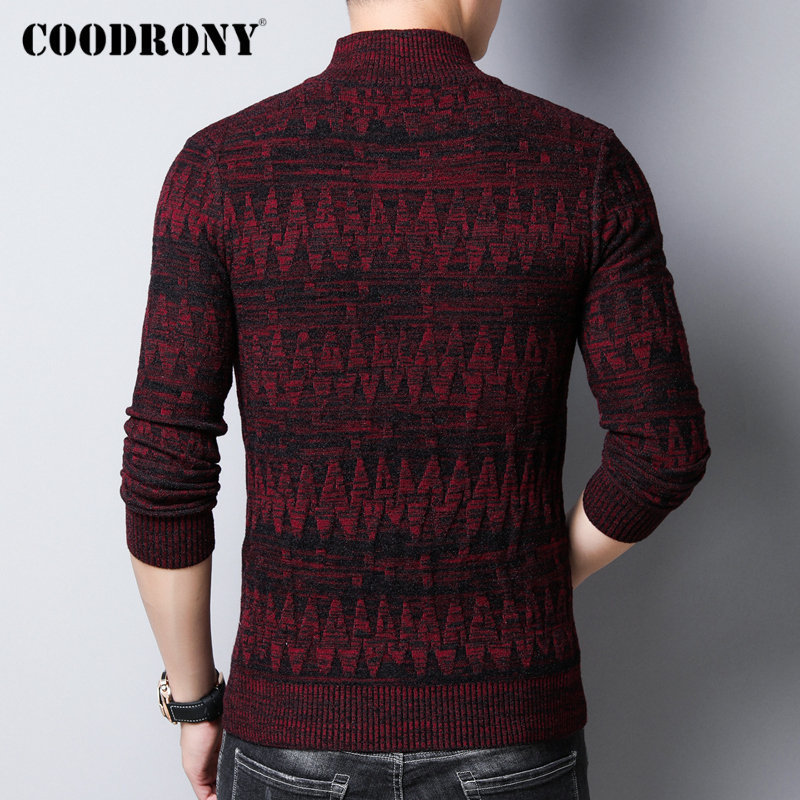 COODRONY Sweater Men Autumn Winter Thick Warm Wool Pullover Men Streetwear Fashion Knitwear Cashmere Turtleneck Pull Homme 91098 201125