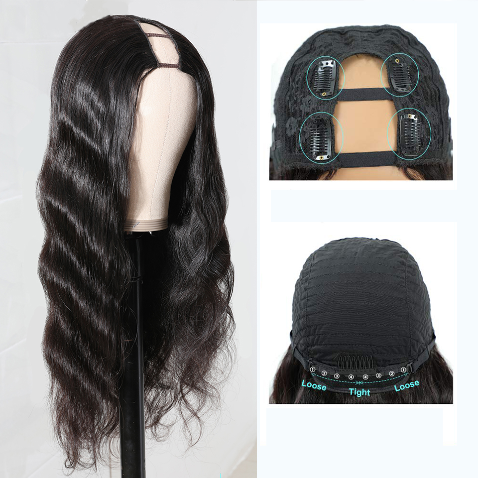Part Brazilian Body Wave Full Hine Made U Shaped Wig 150% Density Human Hair Wigs For Black Women