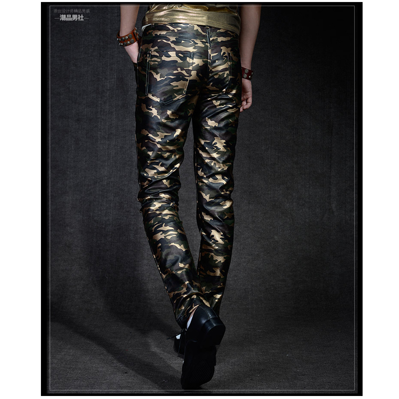 2 Colors Leather Pants Men PU Mens Leather Pants Fashion Casual High Quality Slim Fit Zipper Faux Leather Pants Men 201128
