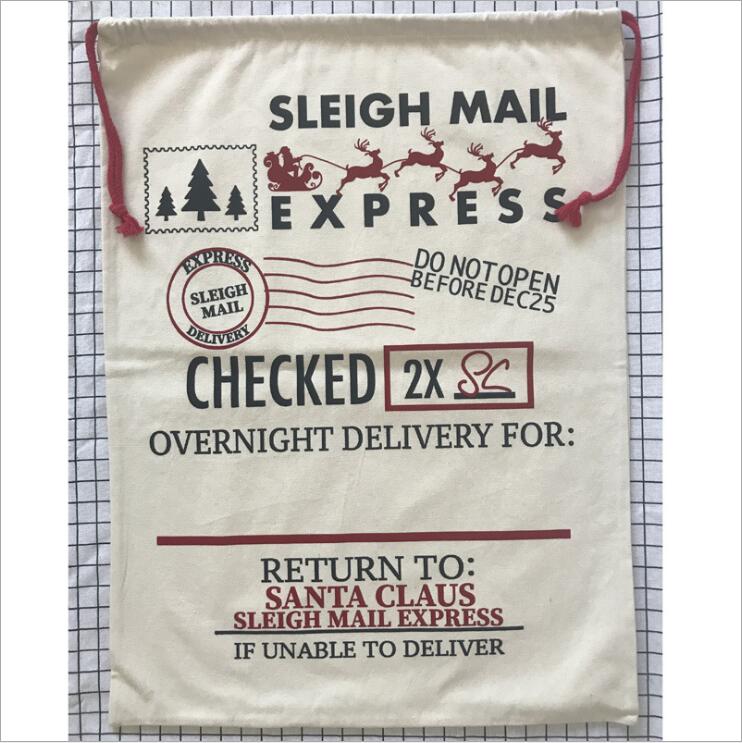 Gifts Santa Sacks Drawstring Bags Canvas Candy Gift Sack Handbags Reindeers Storage Bag Christmas Decorations B7624 Free shipping