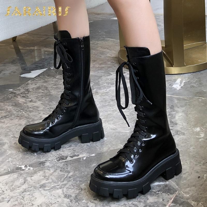 Sarairis 2021 New Fashion Genuine Leather Trendy Luxury Boots Women Shoes Top Quality Shoelaces Zipper Platform INS Boot Ladies, Black
Sarairis 2021 New Fashion Genuine Leather Trendy Luxury Boots Women Shoes Top Quality Shoelaces Zipper Platform INS Boot Ladies, Black