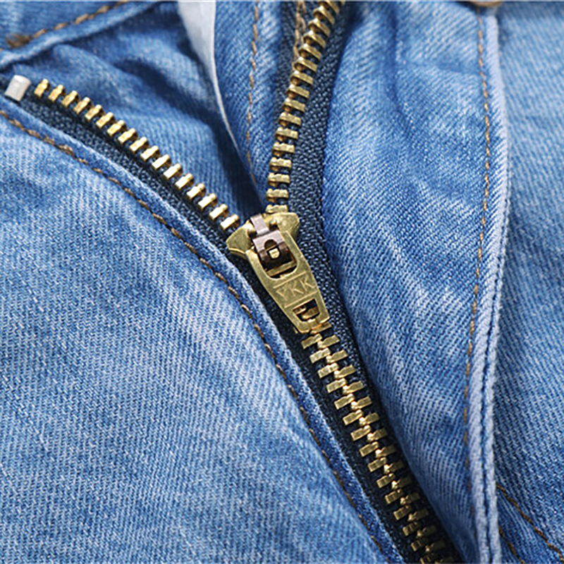 New 100% Cotton Summer Thin Cool Men Jeans Baggy Blue Trousers Cotton Casual Male High Waist Washed Denim Pants 201123