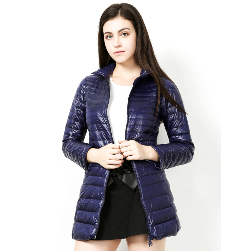 winter women outwear down jackets casual O neck down jacket women long coat warm oversized glossy down parka fusion fit for wome 201019