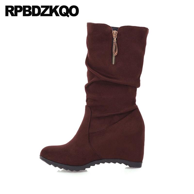 cheap big size plus 12 44 mid calf suede wine red shoes round toe high heel women boots winter 2020 10 fur height increasing, Black
cheap big size plus 12 44 mid calf suede wine red shoes round toe high heel women boots winter 2020 10 fur height increasing, Black