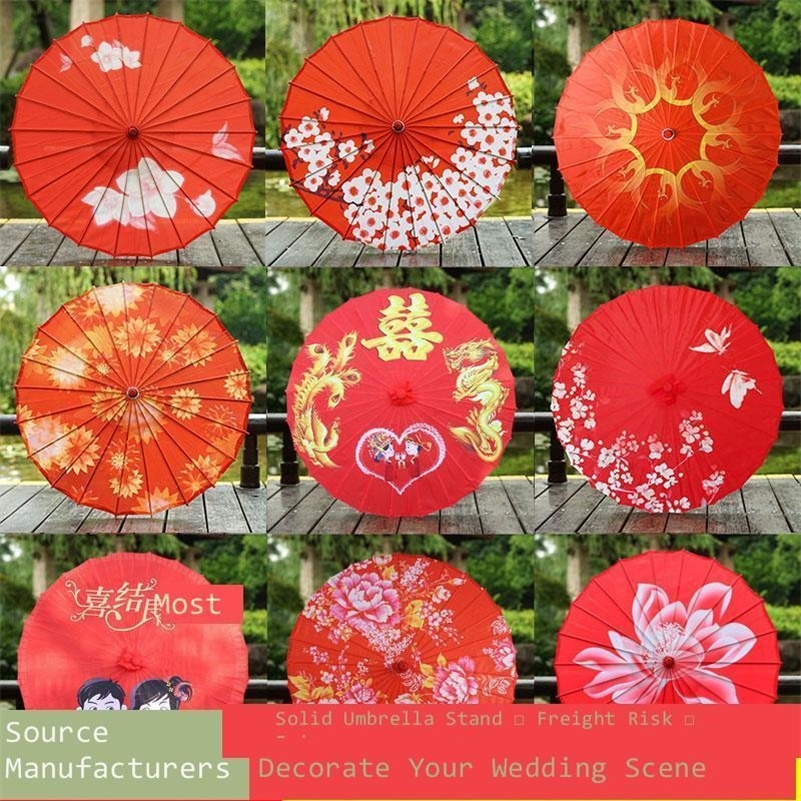 Wedding Red Oiled Paper Umbrella Hanfu Umbrella Woman Chinese Style Wedding Silk Umbrella Decoration Parasol Paraguas Sombrilla 201130
Wedding Red Oiled Paper Umbrella Hanfu Umbrella Woman Chinese Style Wedding Silk Umbrella Decoration Parasol Paraguas Sombrilla 201130
