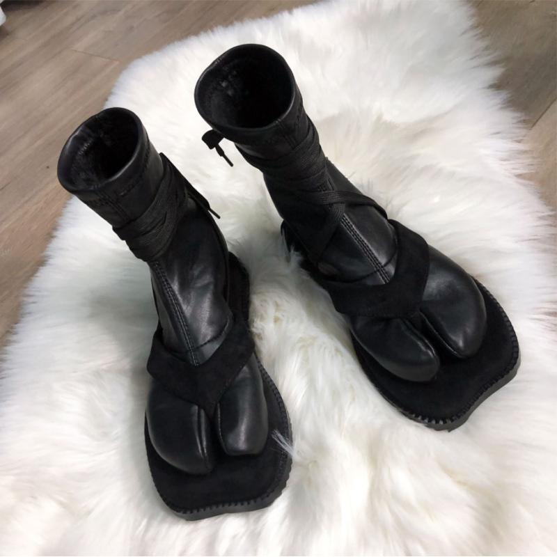 Hot sale-New Stylish Detachable Women Boots Autumn Winter Ankle Boots Japanese Ninja Shoes Split Toe Elastic Socks