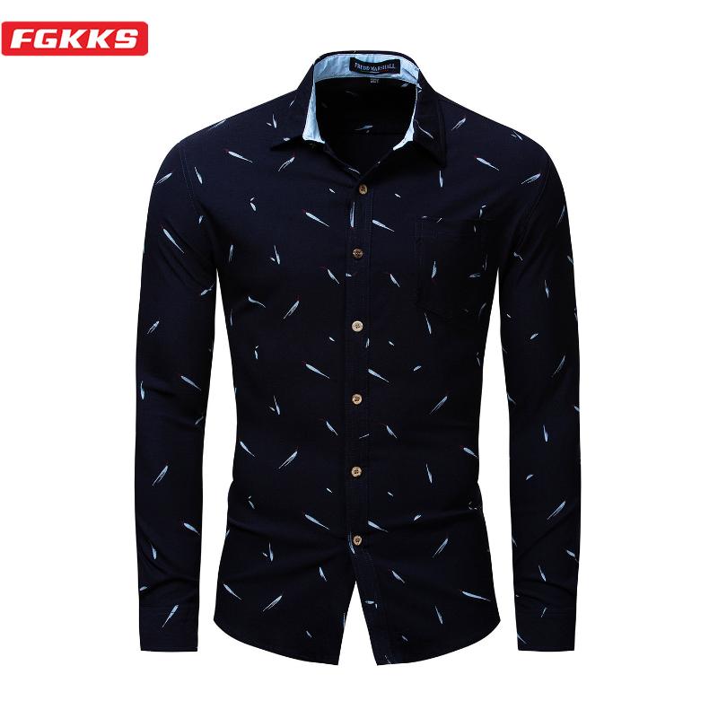 FGKKS 2021 New Floral Print Shirts Men Brand Men Fashion Casual Long Sleeve Shirts Comfortable Dress Male, Navy blue
FGKKS 2021 New Floral Print Shirts Men Brand Men Fashion Casual Long Sleeve Shirts Comfortable Dress Male, Navy blue