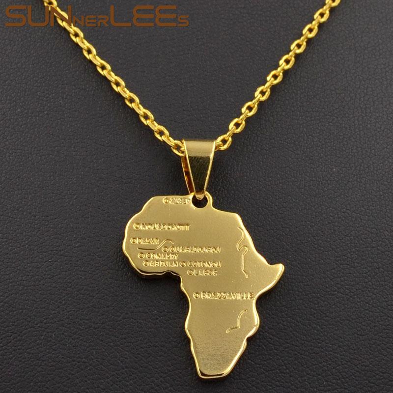 SUNNERLEES Fashion Jewelry Gold-Color Pendant Necklace Africa Map Optional Chain For Mens Womens P02 Y
SUNNERLEES Fashion Jewelry Gold-Color Pendant Necklace Africa Map Optional Chain For Mens Womens P02 Y