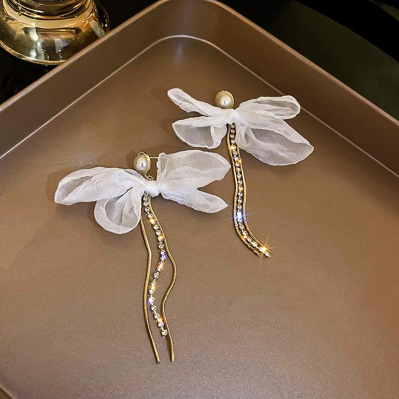 Dangle & Chandelier Trendy 14K Real Gold Organza Bowknot Pearl Tassel Drop Earrings For Women Girl Jewelry S925 Silver Needle Zircon Par
Dangle & Chandelier Trendy 14K Real Gold Organza Bowknot Pearl Tassel Drop Earrings For Women Girl Jewelry S925 Silver Needle Zircon Par
