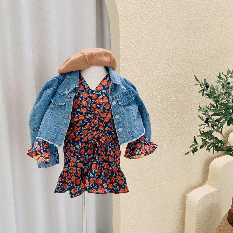WLG Girls Clothing Set Kids Boutique Outfits Spring Autumn Dneim Blue Jacket and Floral Dress Set Baby Girl Casual Clothes
WLG Girls Clothing Set Kids Boutique Outfits Spring Autumn Dneim Blue Jacket and Floral Dress Set Baby Girl Casual Clothes