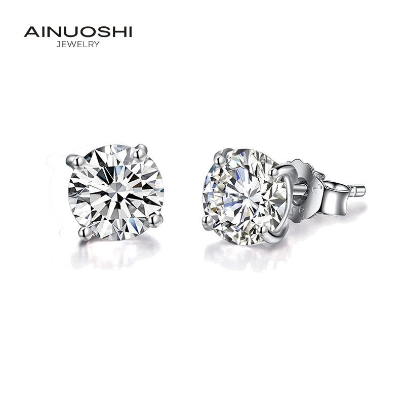 AINUOSHI Round Cut 2mm 4mm 6mm SONA Diamond Four Prong Classic Stud Earrings For Women 925 Silver Exquisite Jewelry Gift
AINUOSHI Round Cut 2mm 4mm 6mm SONA Diamond Four Prong Classic Stud Earrings For Women 925 Silver Exquisite Jewelry Gift