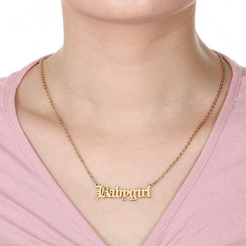 Europe and the United States Stainless steel Alphabet Baby Girl pendant necklace
Europe and the United States Stainless steel Alphabet Baby Girl pendant necklace