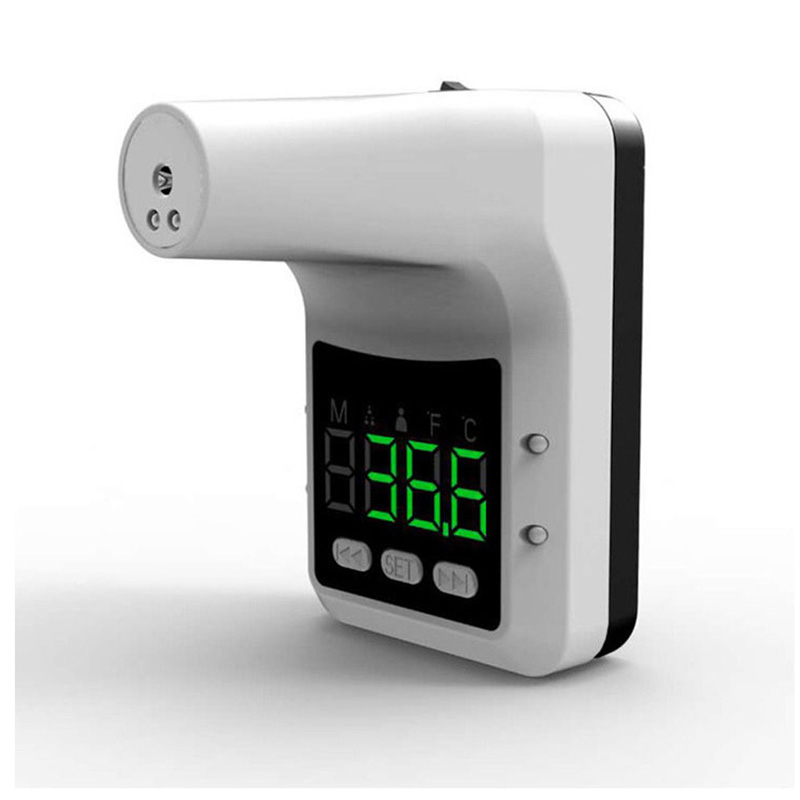 M7 Non-Contact Digital Thermometer Wall-Mounted Infrared Human Body Thermometer LCD Display for Home School Office Metro Market