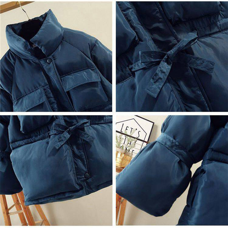Fashion black tight waist belt thick down cotton jacket winter jacket coat women Plus size hooded warm Female Padded overcoat 200928