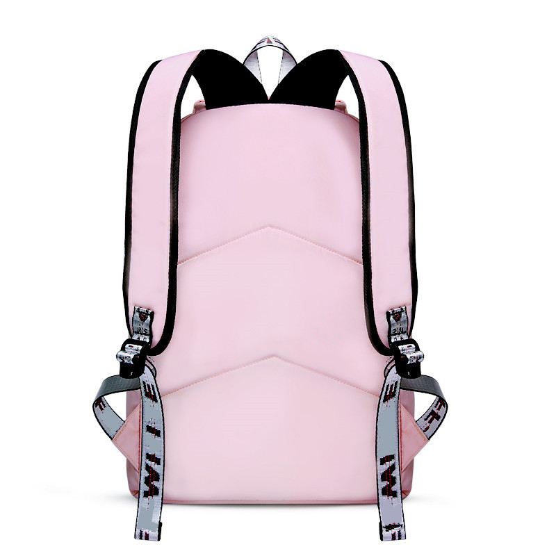 Fengdong fashion black pink waterproof nylon school backpack for girls korean style cute bowknot children bags 201117