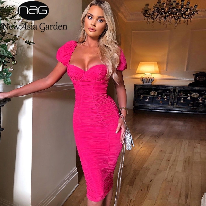 NewAsia Ruched Mesh Elegant Dress Sexy Nightclub Party Dress Women Puff Sleeve Bodycon Dresses Ruffles Square Collar Vestidos Y200824, Hot pink
NewAsia Ruched Mesh Elegant Dress Sexy Nightclub Party Dress Women Puff Sleeve Bodycon Dresses Ruffles Square Collar Vestidos Y200824, Hot pink